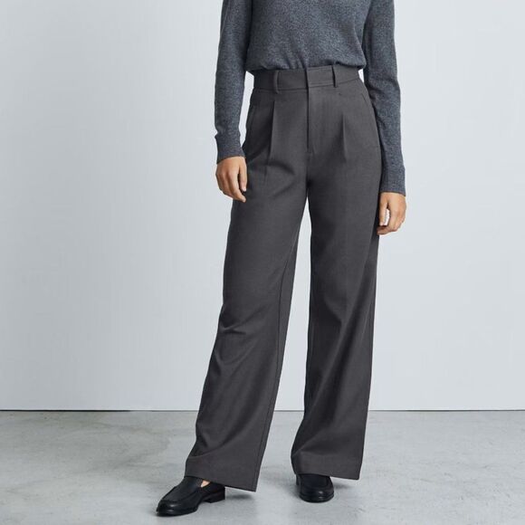 NEW Everlane The Way-High Drape Pants in Grey Size 0S - Waist 28 in - Picture 1 of 6
